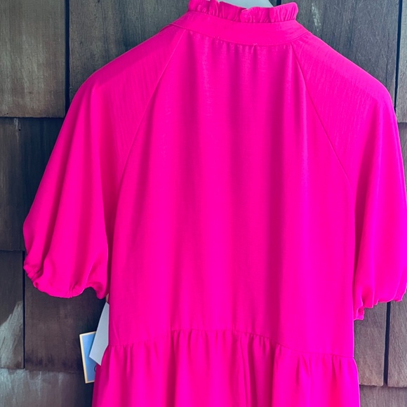 CeCe Ruffle Mock V-Neck Tiered Mini Youth Dress Women's Size М - Picture 14 of 15